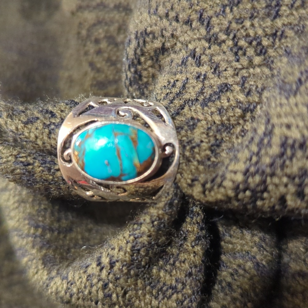 Turquoise sterling silver 925 Ring, size 7 - Picture 5 of 9